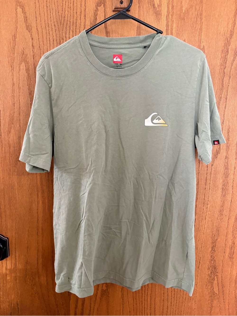 Quiksilver Men's Olive Graphic Logo Short Sleeve Tee